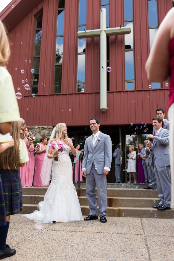 Bride and Groom at Outside the Church