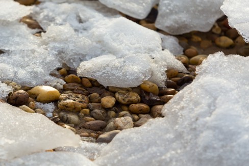 Rock Beach Below The Ice