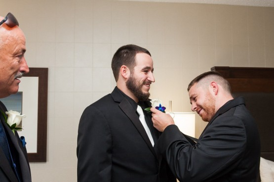 The groom getting ready