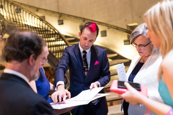 Wedding Ceremony inside the American Visionary Museum in Baltimore
