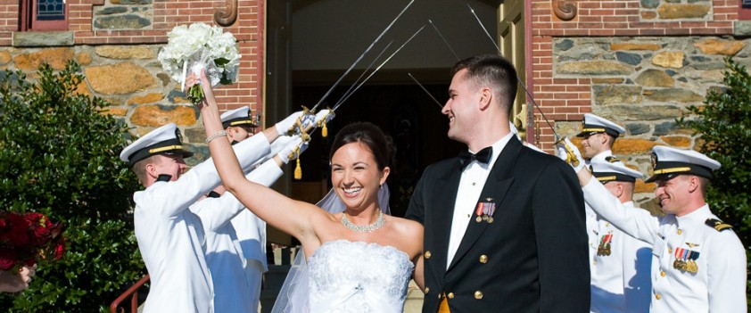 Annapolis Navy Swords Wedding Photo