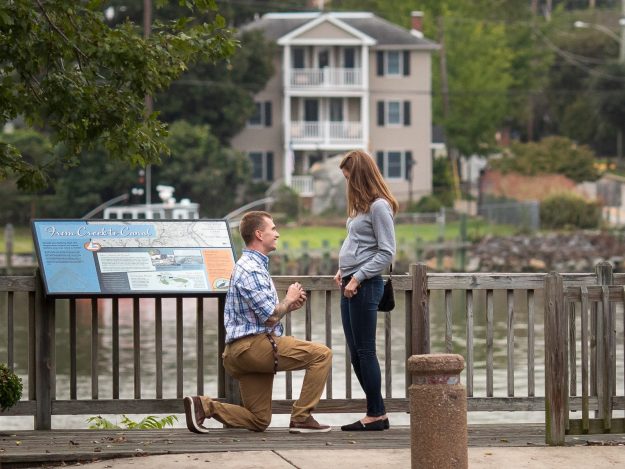 Surprise proposal on George Street in Chesapeake City