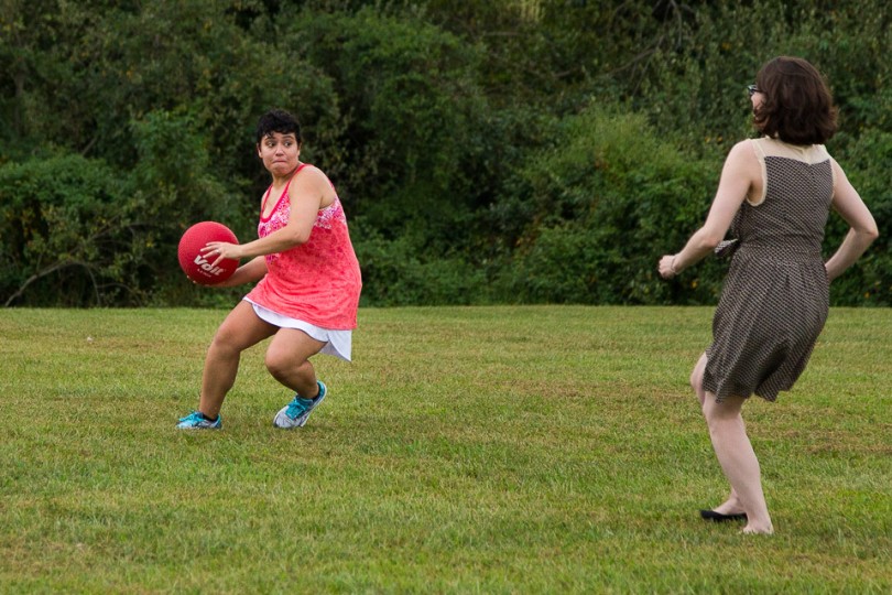 Kickball at Smokey Glen Farm Wedding